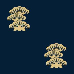 Japanese Kamon Wallpaper - A Bonsai-styled pine tree (matsu-1) Pattern #11