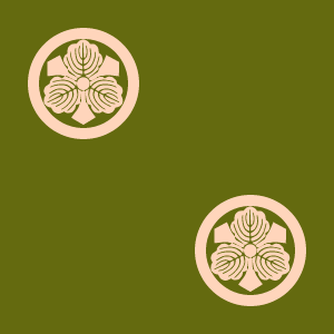 Japanese Kamon Wallpaper - An oak leaf (kashiwa-2) Pattern #12
