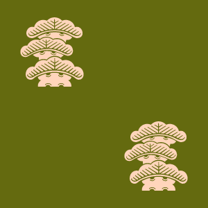 Japanese Kamon Wallpaper - A Bonsai-styled pine tree (matsu-1) Pattern #12