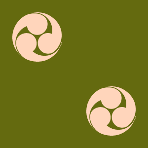 Japanese Kamon Wallpaper - A comma-shaped crest (tomoe-1) Pattern #12