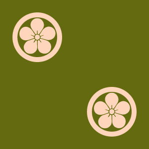 Japanese Kamon Wallpaper - An Ume (umebachi-3) Pattern #12