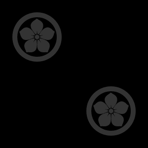 Japanese Kamon Wallpaper - Bellflower (kikyo-2) Pattern #4