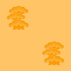 Japanese Kamon Wallpaper - A Bonsai-styled pine tree (matsu-1) Pattern #9